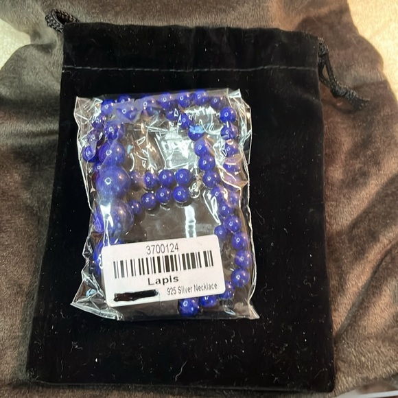 🛑 SOLD🛑 18” Solid Beaded Lapis Lazuli Sterling Silver Clasp Necklace 190carats - Picture 10 of 11